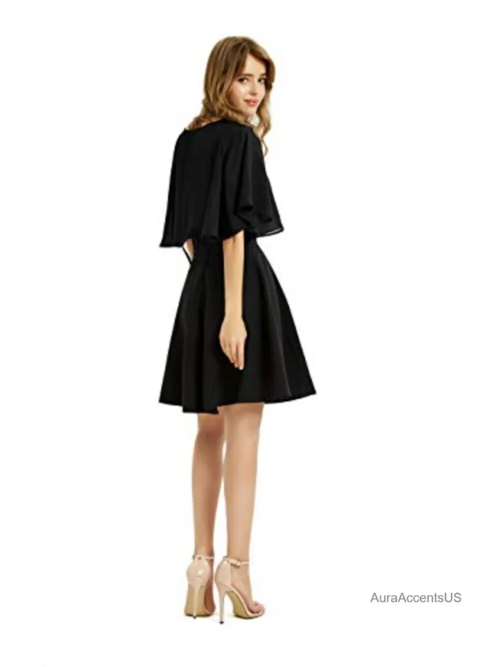 Chiffon Shawl Wrap for Evening Dresses Women's Button Cape